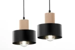Rif Wood lampa wisząca 2xE27 czarna/naturalny 41866