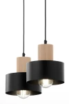 Rif Wood lampa wisząca 2xE27 czarna/naturalny 41866
