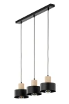 Rif Wood lampa wisząca 3xE27 czarna/naturalny 41867