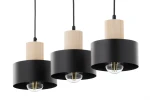 Rif Wood lampa wisząca 3xE27 czarna/naturalny 41867