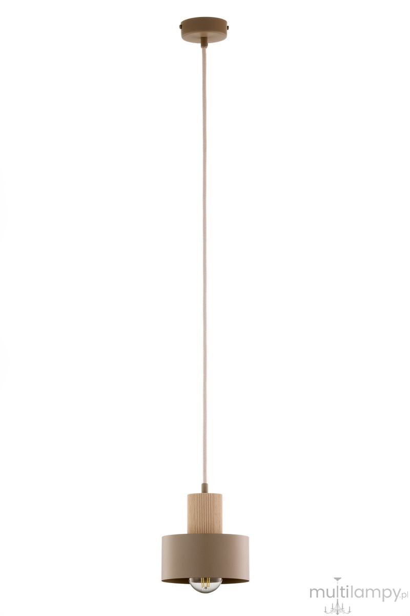 Rif Wood D15 lampa wisząca 1xE27 beż/naturalny 41868