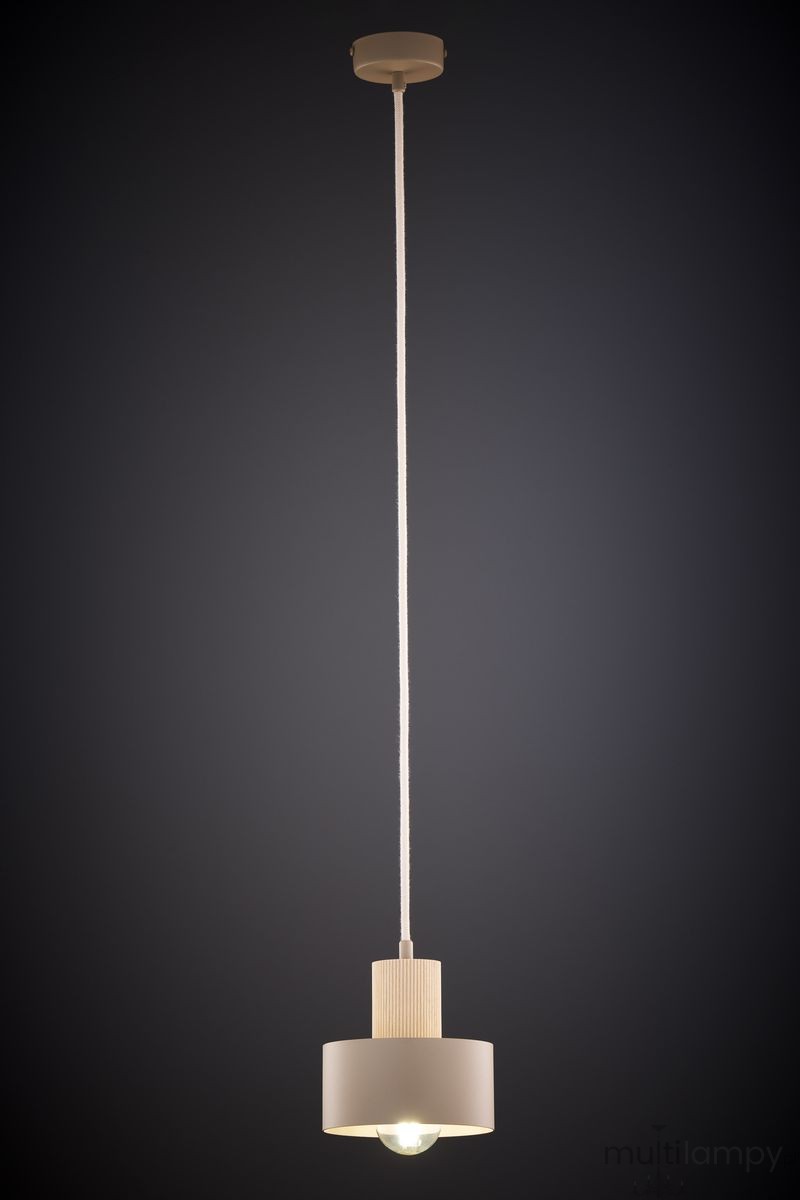 Rif Wood D15 lampa wisząca 1xE27 beż/naturalny 41868