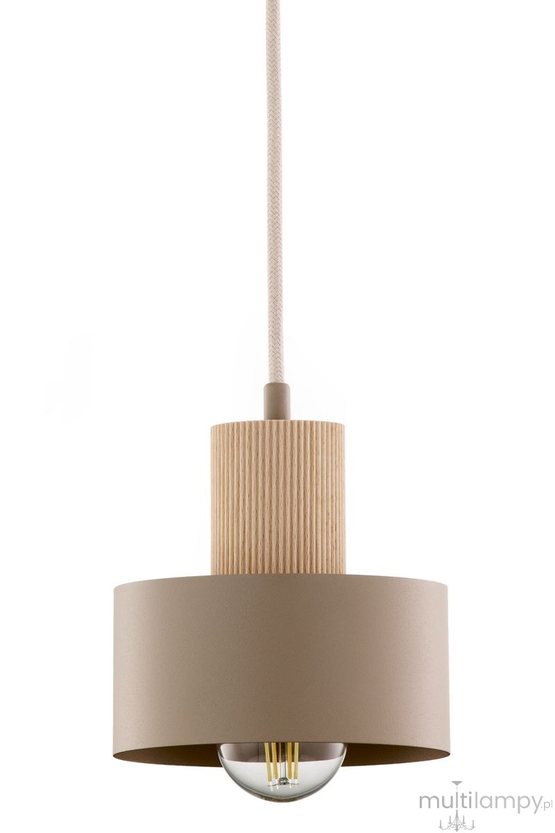 Rif Wood D15 lampa wisząca 1xE27 beż/naturalny 41868