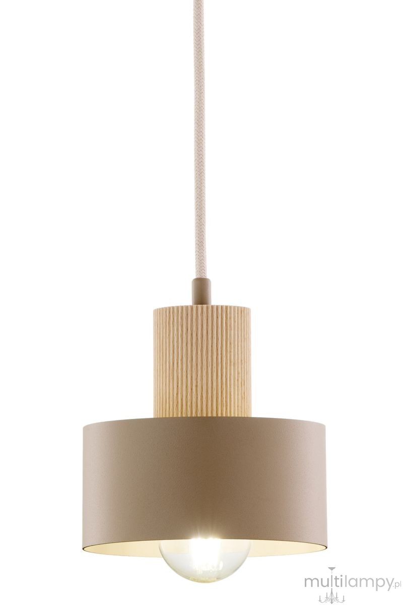 Rif Wood D15 lampa wisząca 1xE27 beż/naturalny 41868
