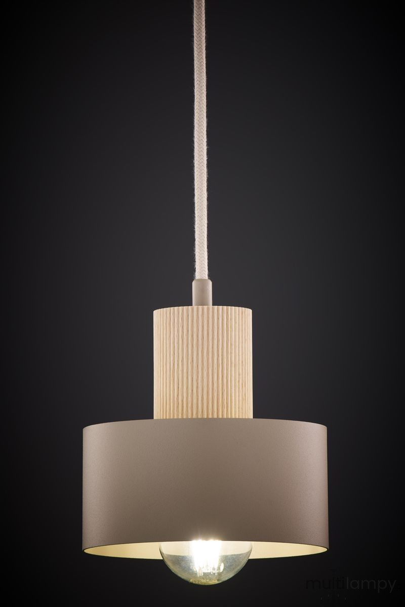 Rif Wood D15 lampa wisząca 1xE27 beż/naturalny 41868
