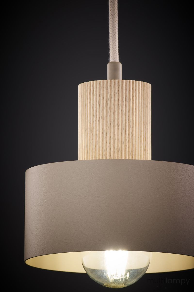 Rif Wood D15 lampa wisząca 1xE27 beż/naturalny 41868