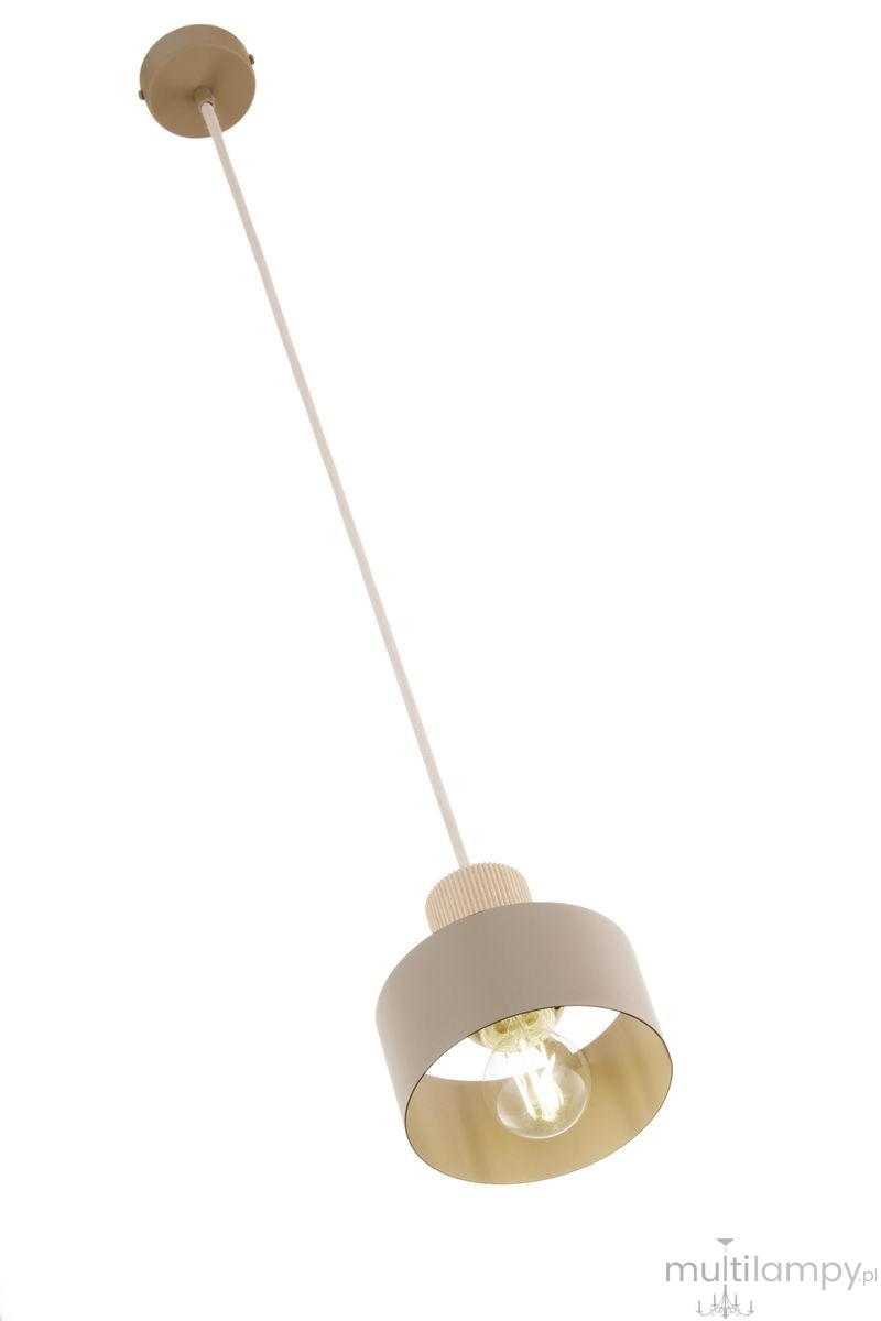 Rif Wood D15 lampa wisząca 1xE27 beż/naturalny 41868