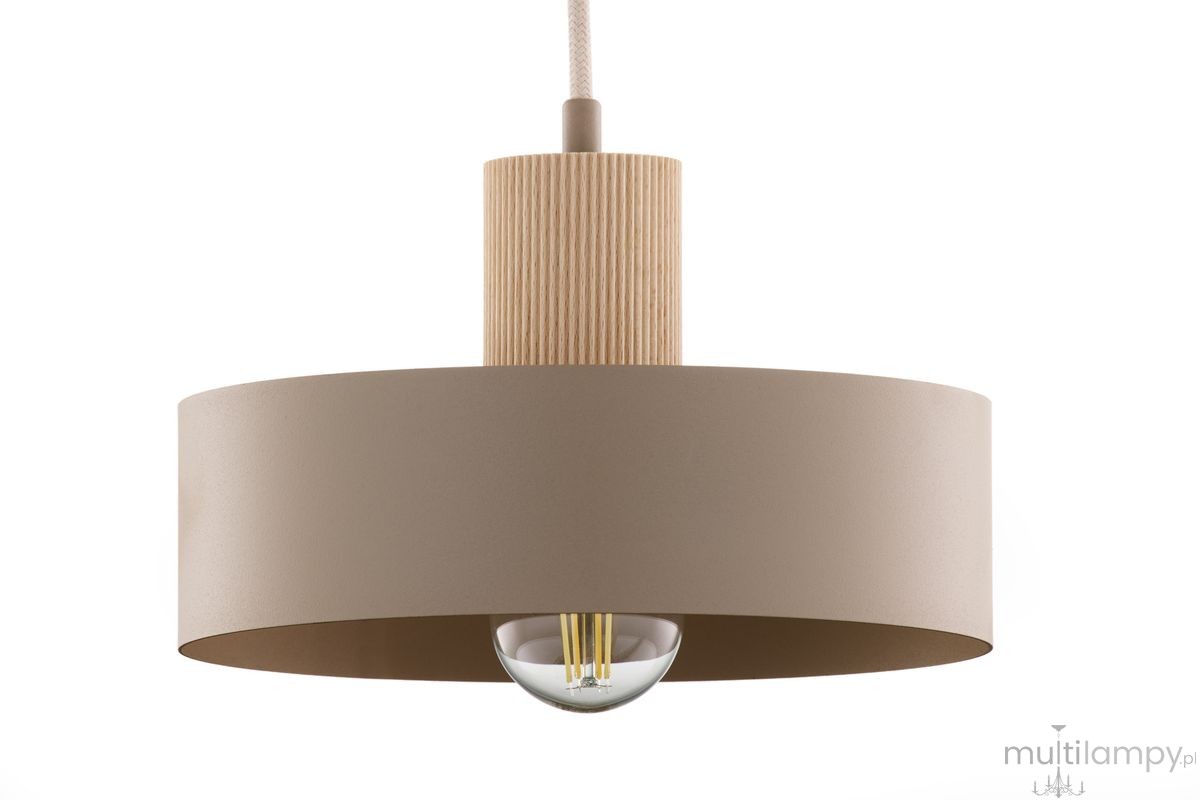 Rif Wood D20 lampa wisząca 1xE27 beż/naturalny 41869