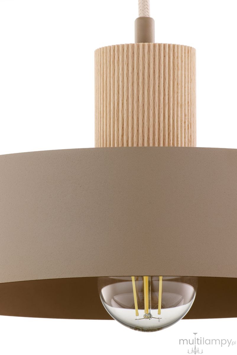 Rif Wood D20 lampa wisząca 1xE27 beż/naturalny 41869