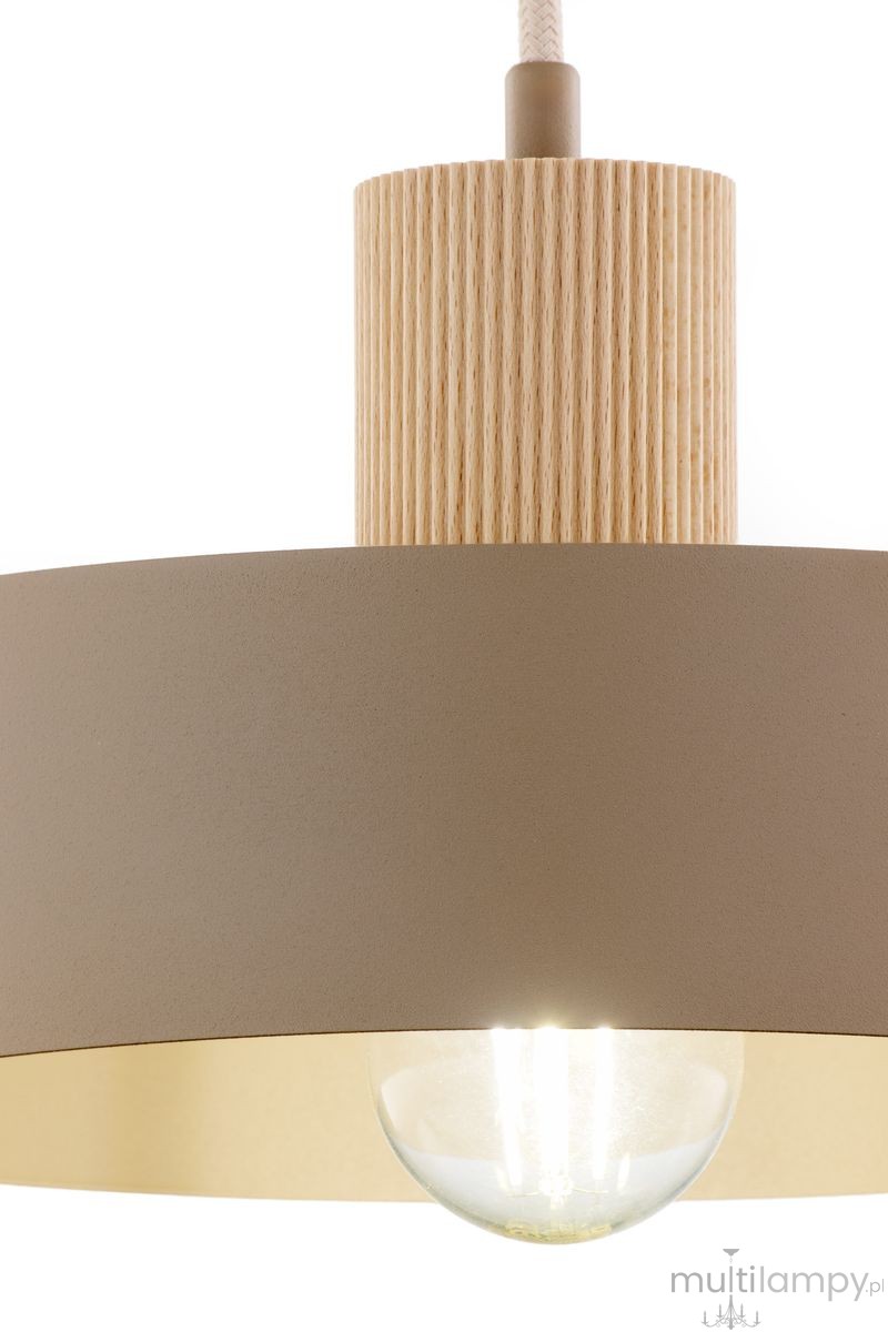 Rif Wood D20 lampa wisząca 1xE27 beż/naturalny 41869