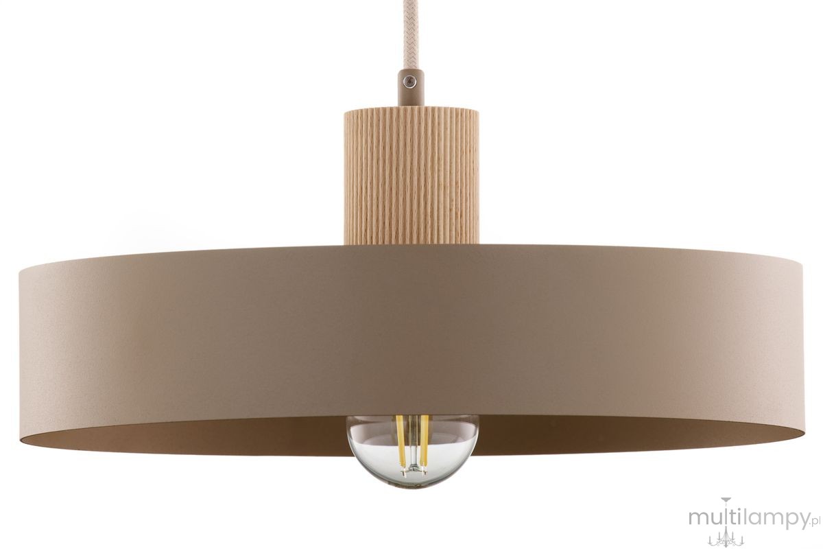 Rif Wood D30 lampa wisząca 1xE27 beż/naturalny 41870