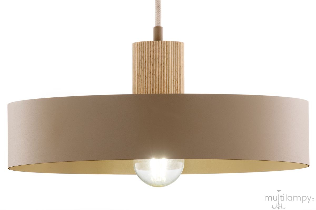 Rif Wood D30 lampa wisząca 1xE27 beż/naturalny 41870