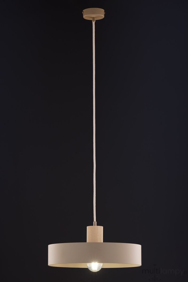 Rif Wood D30 lampa wisząca 1xE27 beż/naturalny 41870