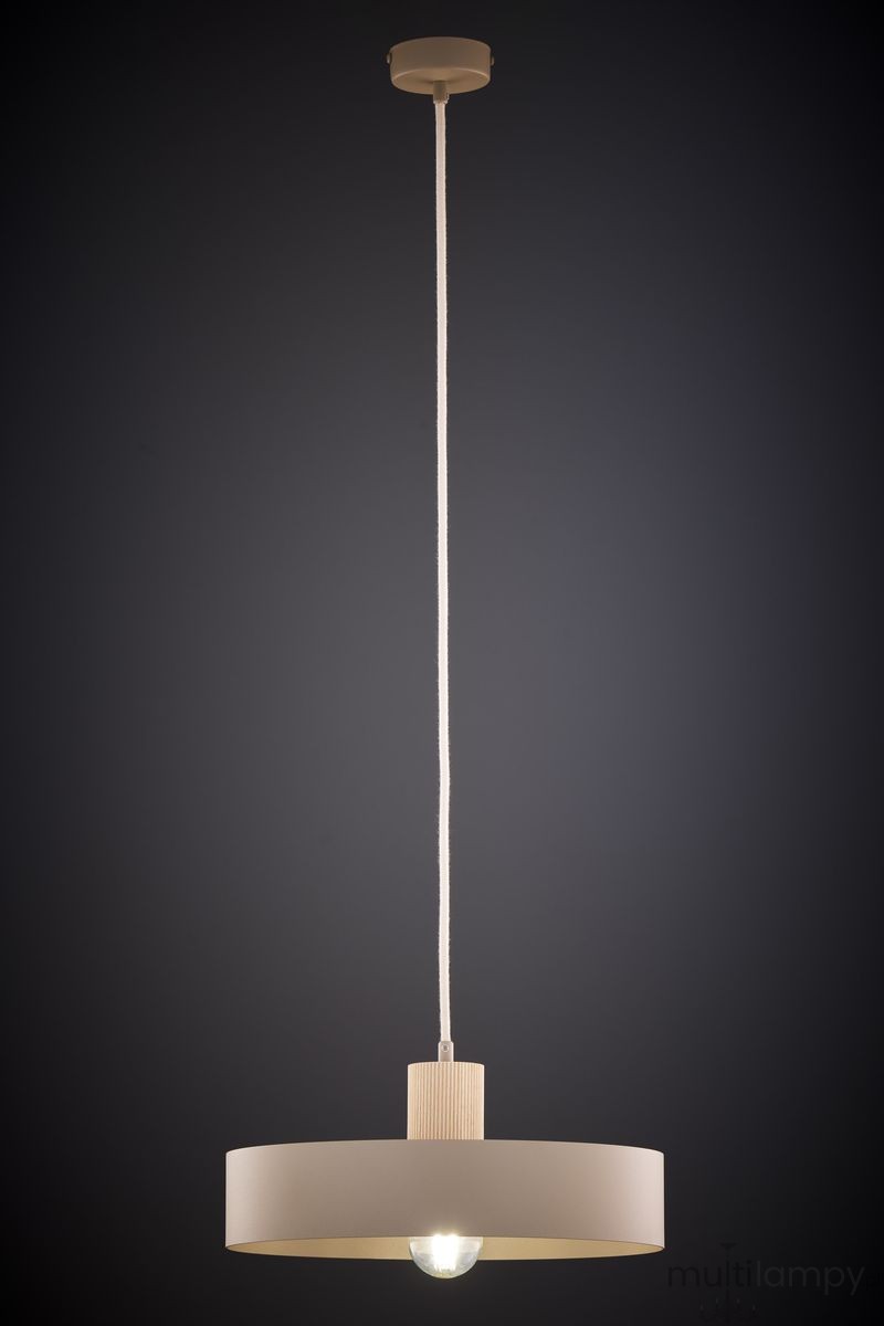 Rif Wood D30 lampa wisząca 1xE27 beż/naturalny 41870