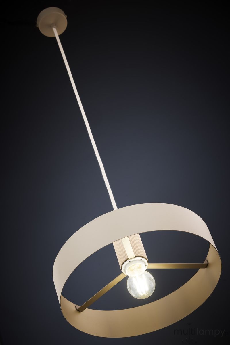 Rif Wood D30 lampa wisząca 1xE27 beż/naturalny 41870
