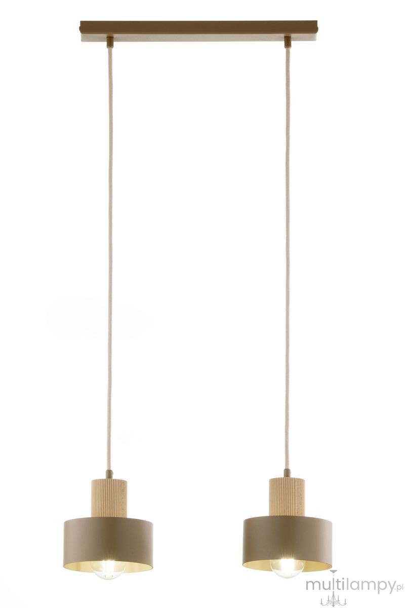 Rif Wood lampa wisząca 2xE27 beż/naturalny 41871