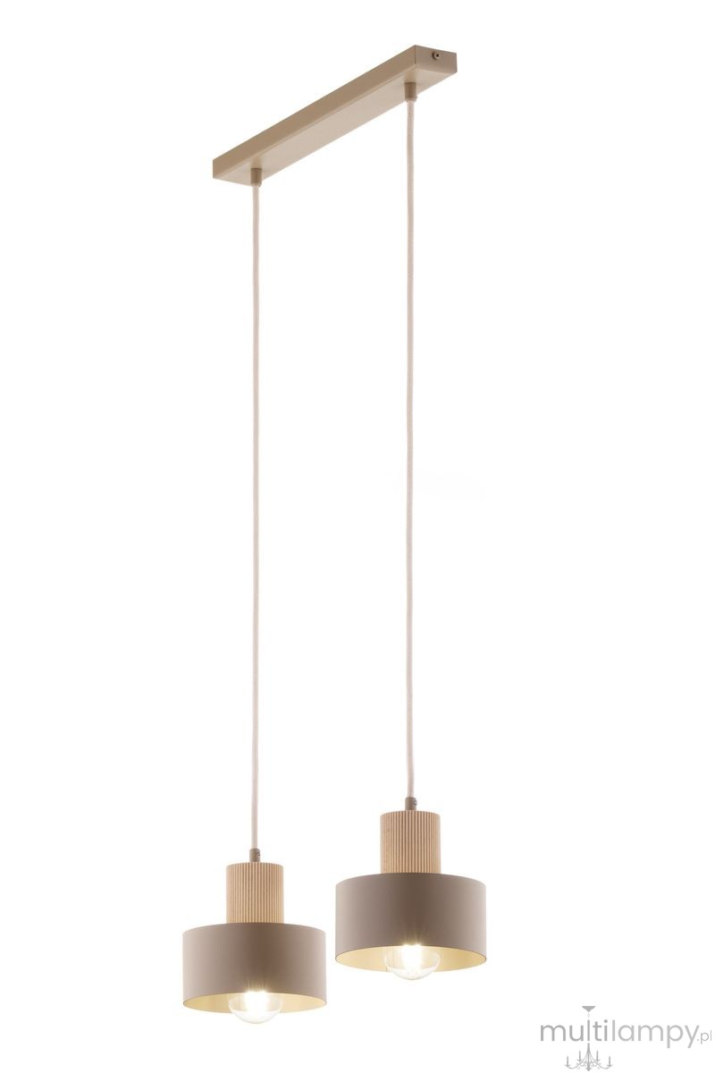 Rif Wood lampa wisząca 2xE27 beż/naturalny 41871