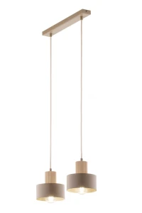 Rif Wood lampa wisząca 2xE27 beż/naturalny 41871