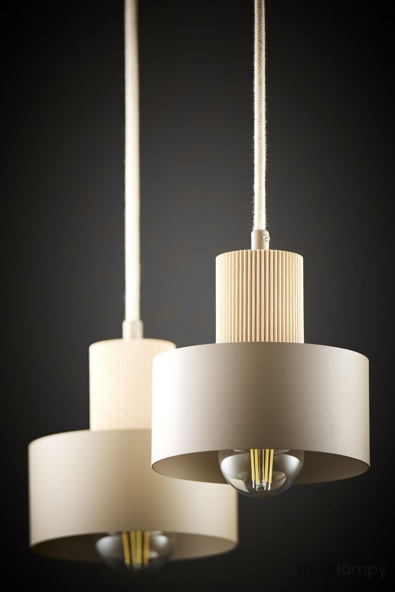 Rif Wood lampa wisząca 2xE27 beż/naturalny 41871
