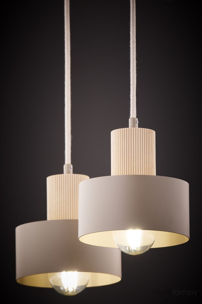Rif Wood lampa wisząca 2xE27 beż/naturalny 41871