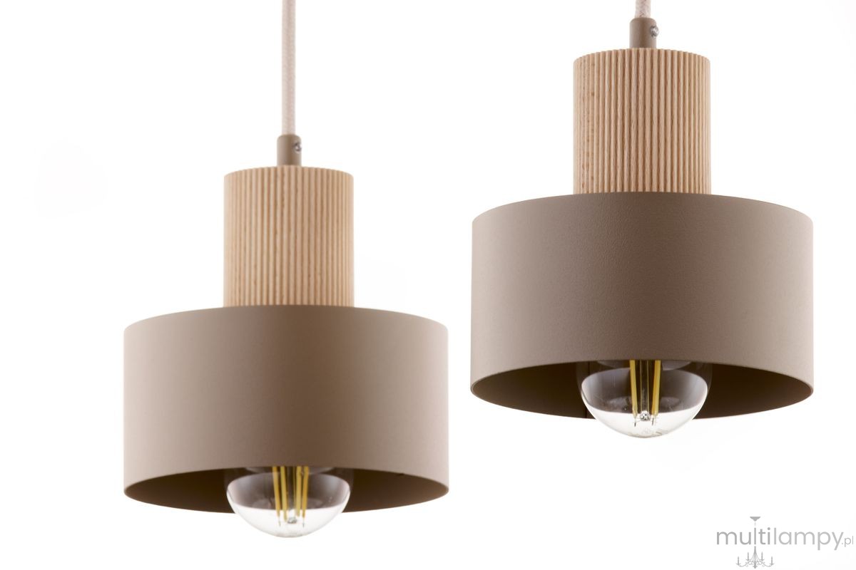 Rif Wood lampa wisząca 2xE27 beż/naturalny 41871