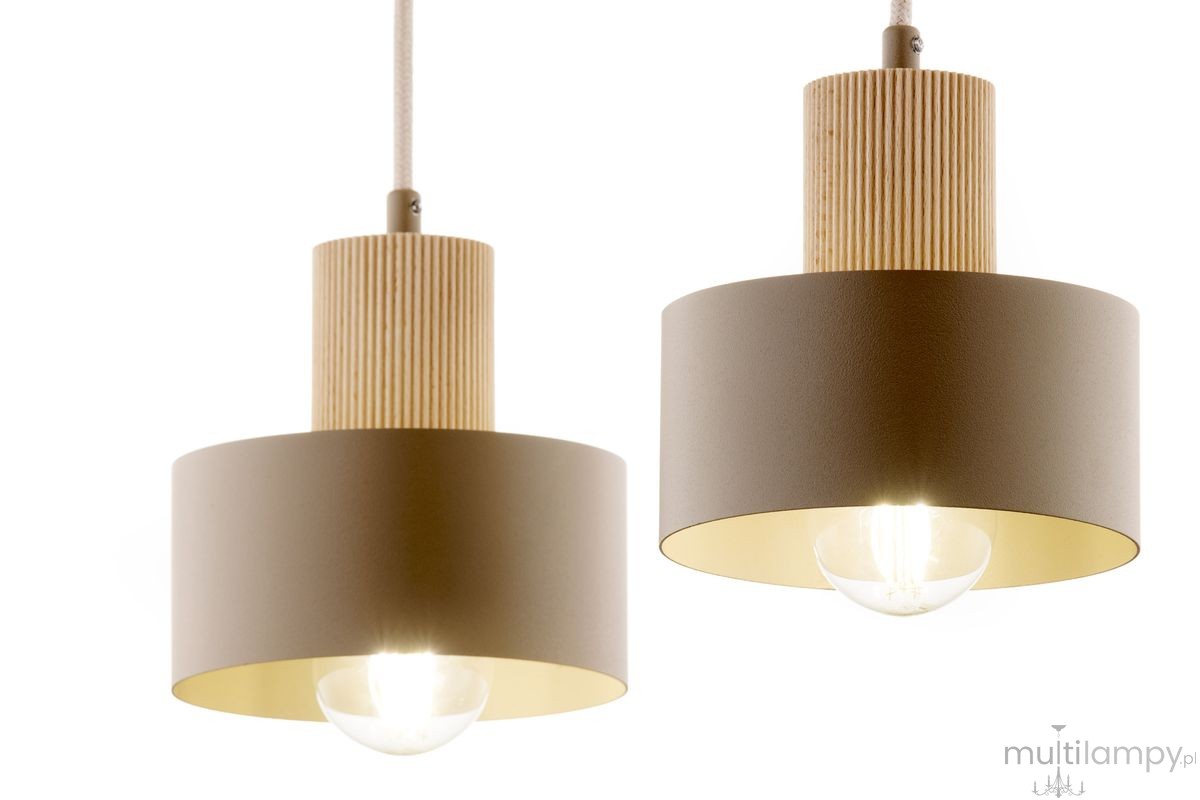 Rif Wood lampa wisząca 2xE27 beż/naturalny 41871