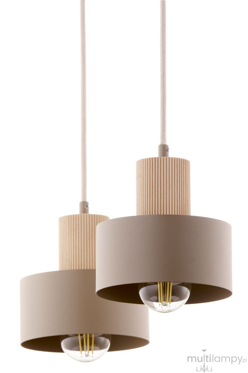 Rif Wood lampa wisząca 2xE27 beż/naturalny 41871