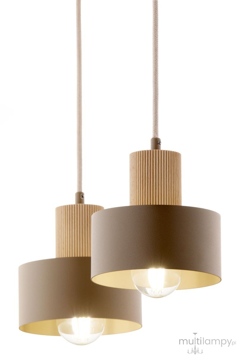 Rif Wood lampa wisząca 2xE27 beż/naturalny 41871