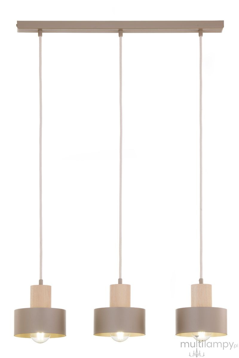 Rif Wood lampa wisząca 3xE27 beż/naturalny 4187