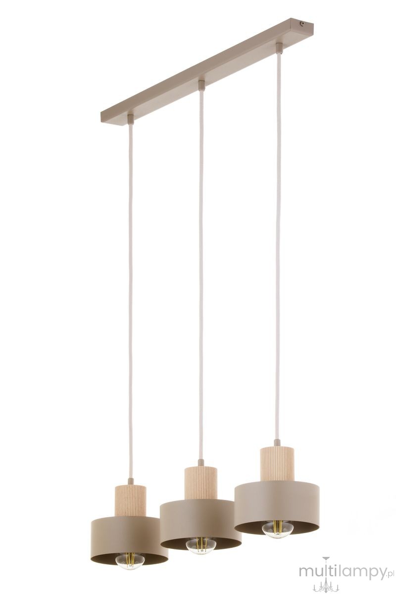 Rif Wood lampa wisząca 3xE27 beż/naturalny 4187