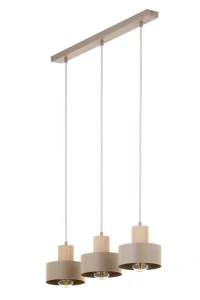 Rif Wood lampa wisząca 3xE27 beż/naturalny 41872