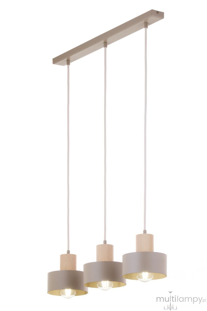 Rif Wood lampa wisząca 3xE27 beż/naturalny 4187
