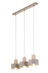 Rif Wood lampa wisząca 3xE27 beż/naturalny 4187