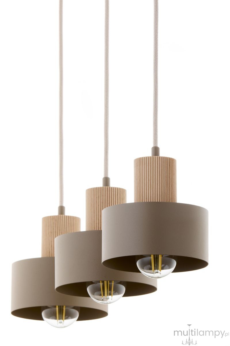 Rif Wood lampa wisząca 3xE27 beż/naturalny 4187
