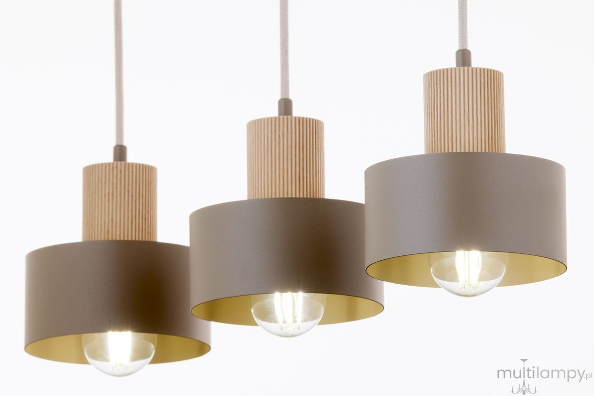 Rif Wood lampa wisząca 3xE27 beż/naturalny 4187