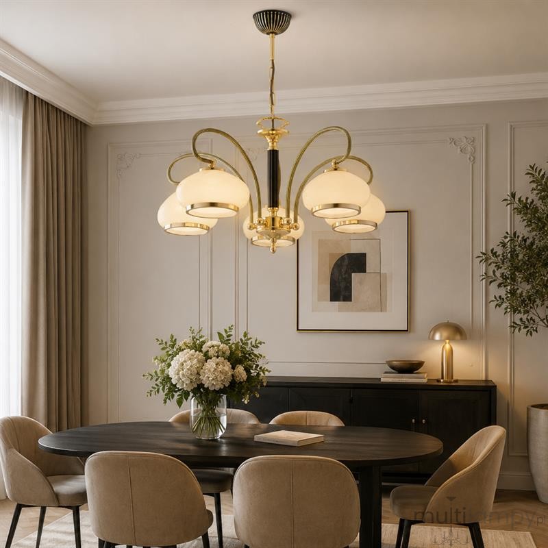 Astoria Imperial żyrandol 5xE27 złoty-czarny 63459