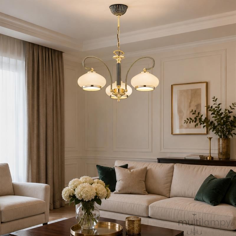 Astoria Imperial żyrandol 3xE27 złoty-czarny 62682