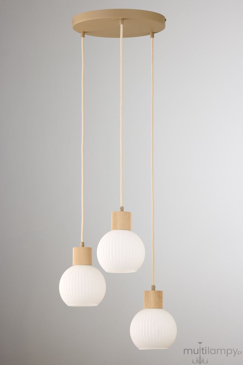 Alba lampa wisząca 3xE27 beżowa 41844