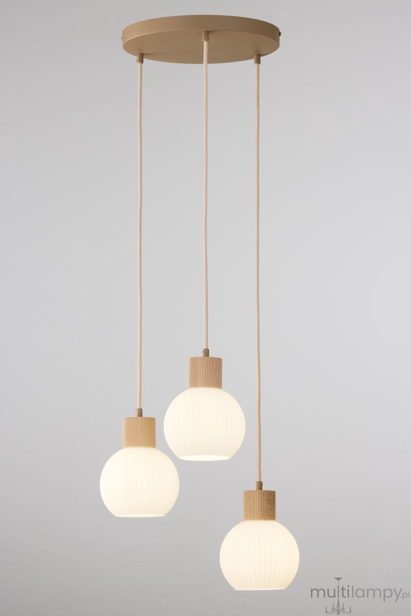 Alba lampa wisząca 3xE27 beżowa 41844