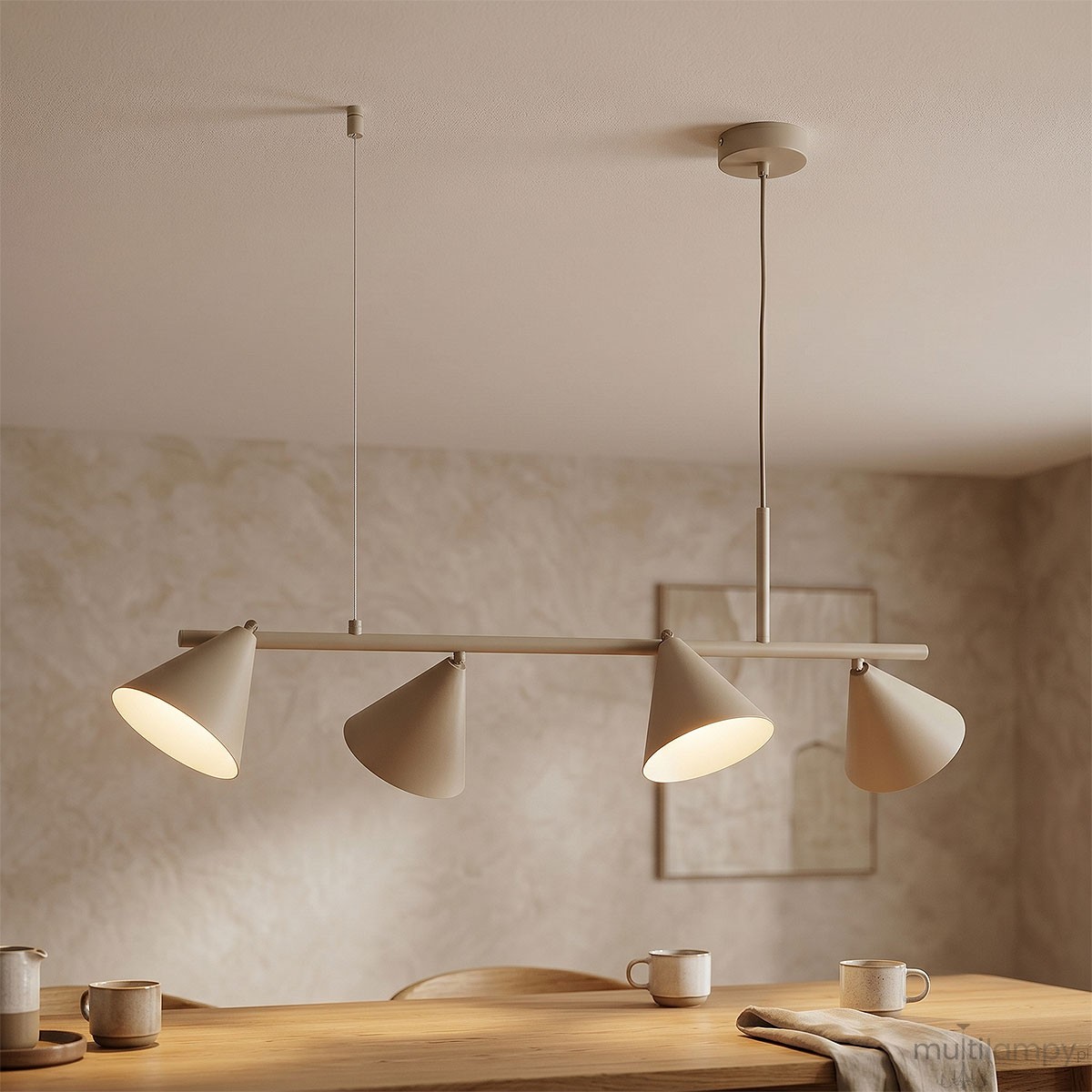 Zelta Midi lampa wisząca 4xE27 beżowa 63420