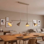 Zelta lampa wisząca 4xE27 beżowa złota 63419