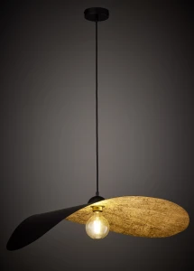 Leaf lampa wisząca 1xE27 czarna/złota 41918