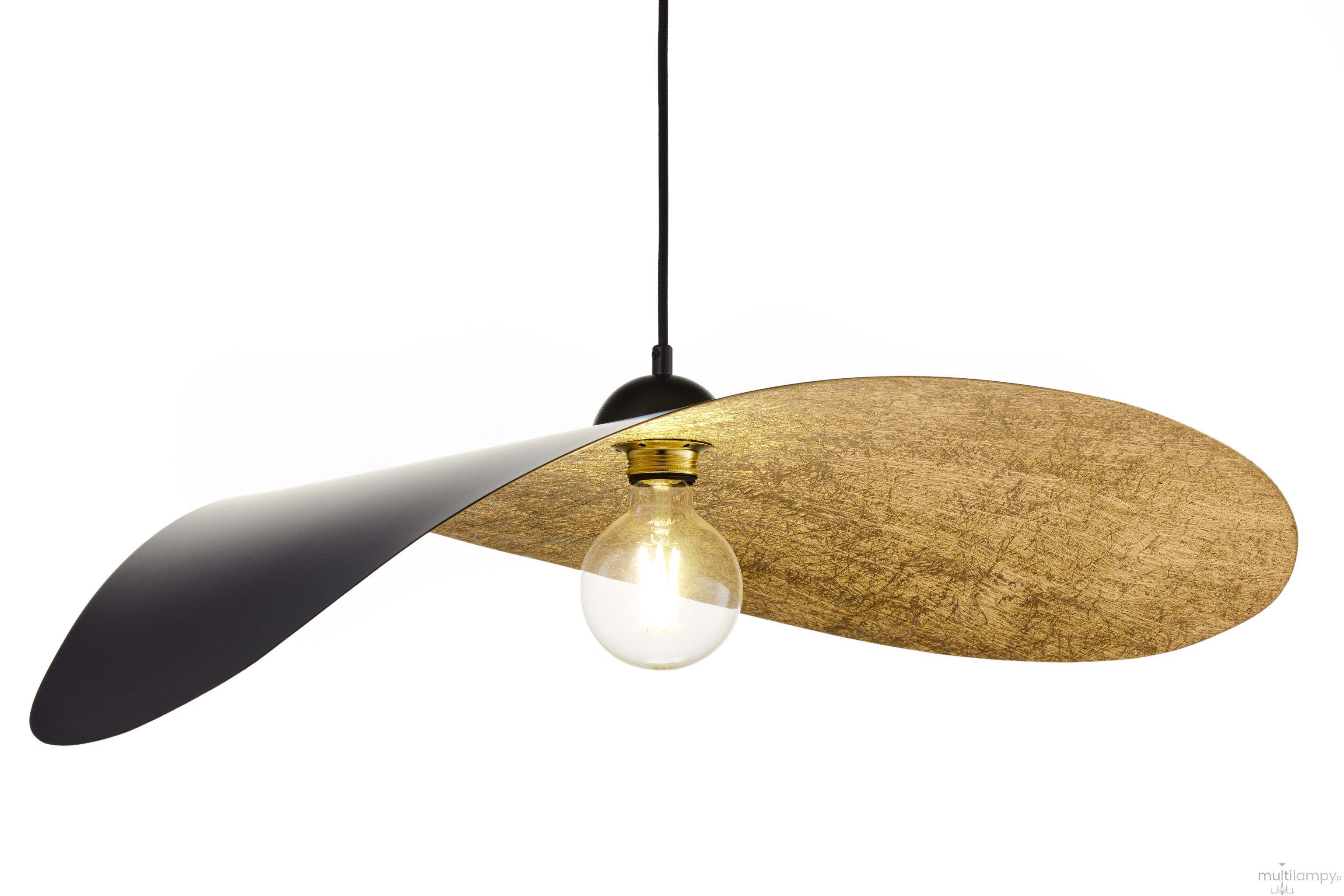 Leaf lampa wisząca 1xE27 czarna/złota 41918