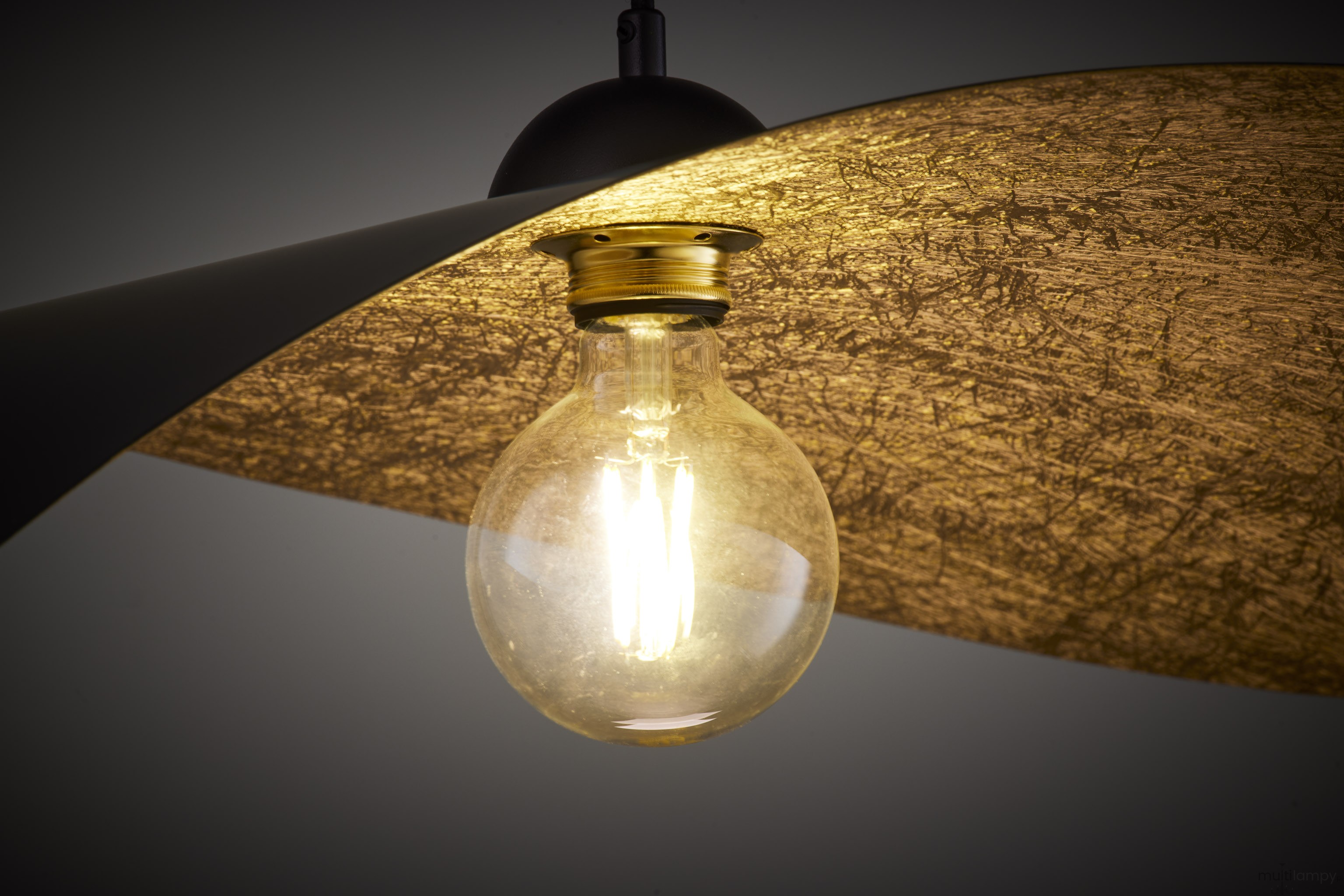 Leaf lampa wisząca 1xE27 czarna/złota 41918