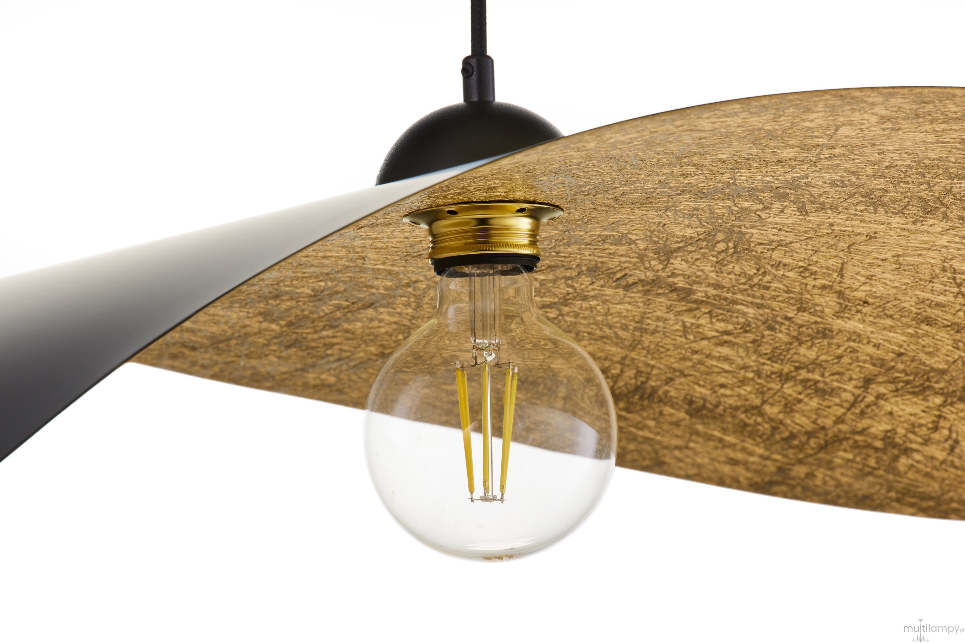 Leaf lampa wisząca 1xE27 czarna/złota 41918