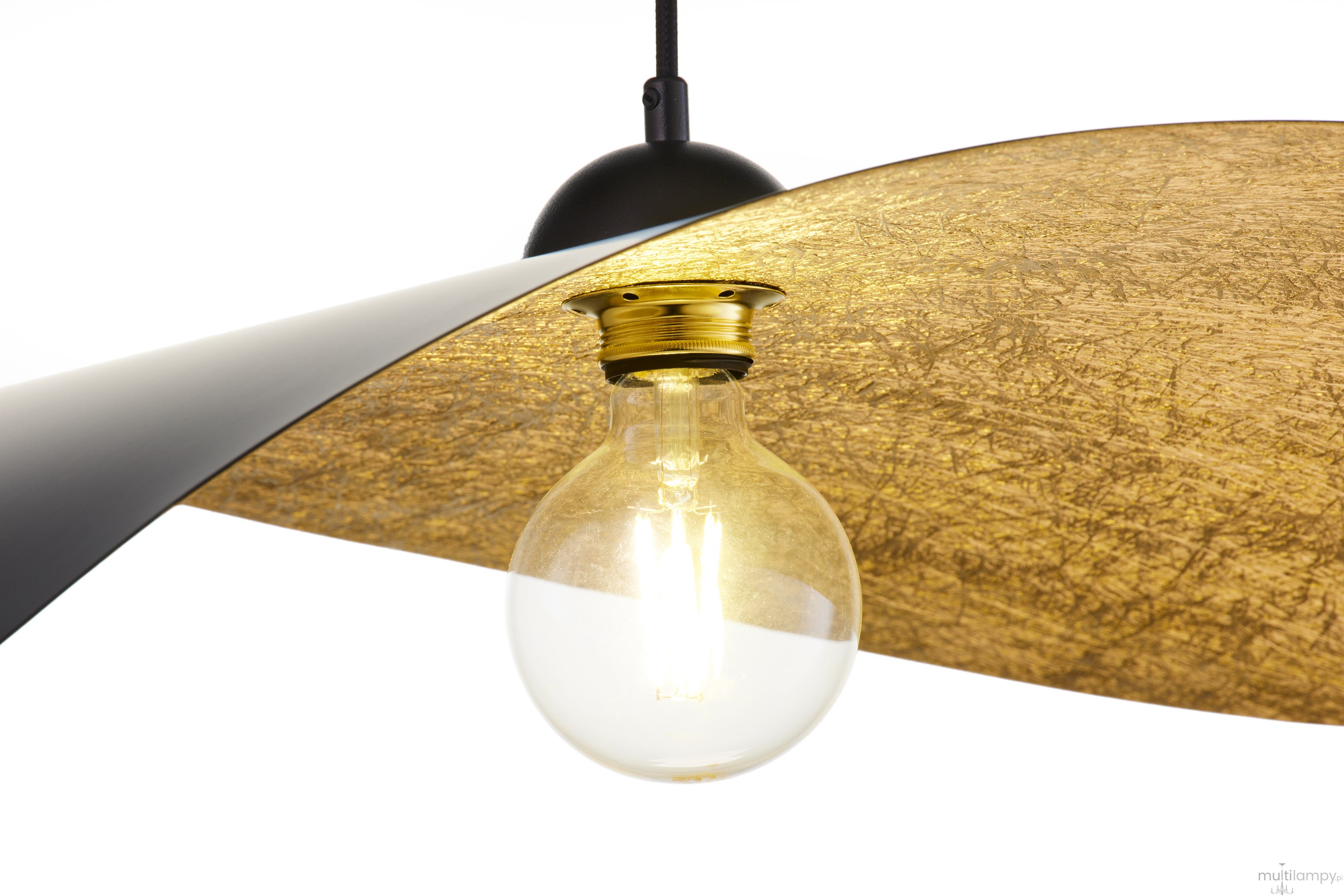 Leaf lampa wisząca 1xE27 czarna/złota 41918