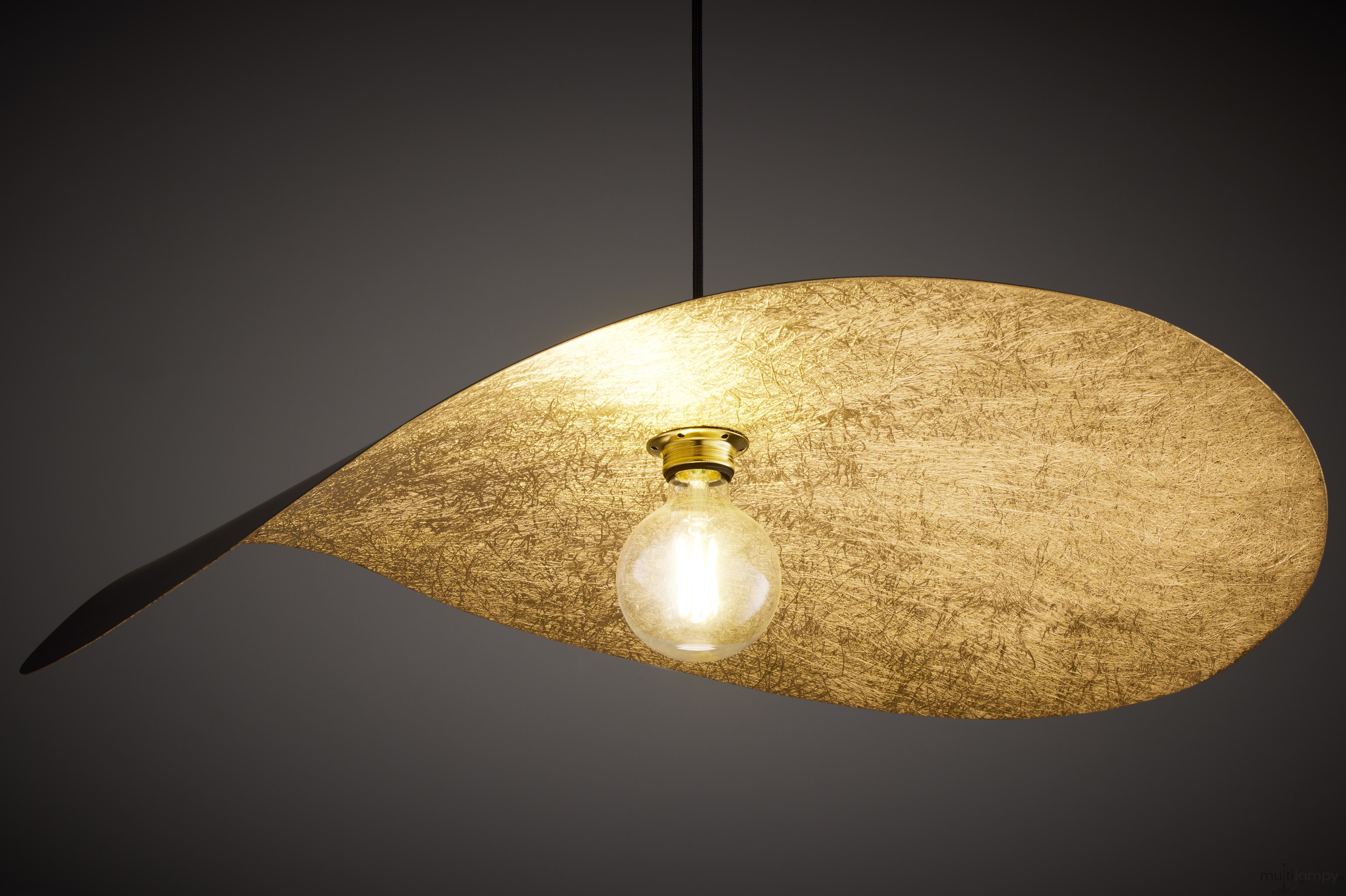Leaf lampa wisząca 1xE27 czarna/złota 41918