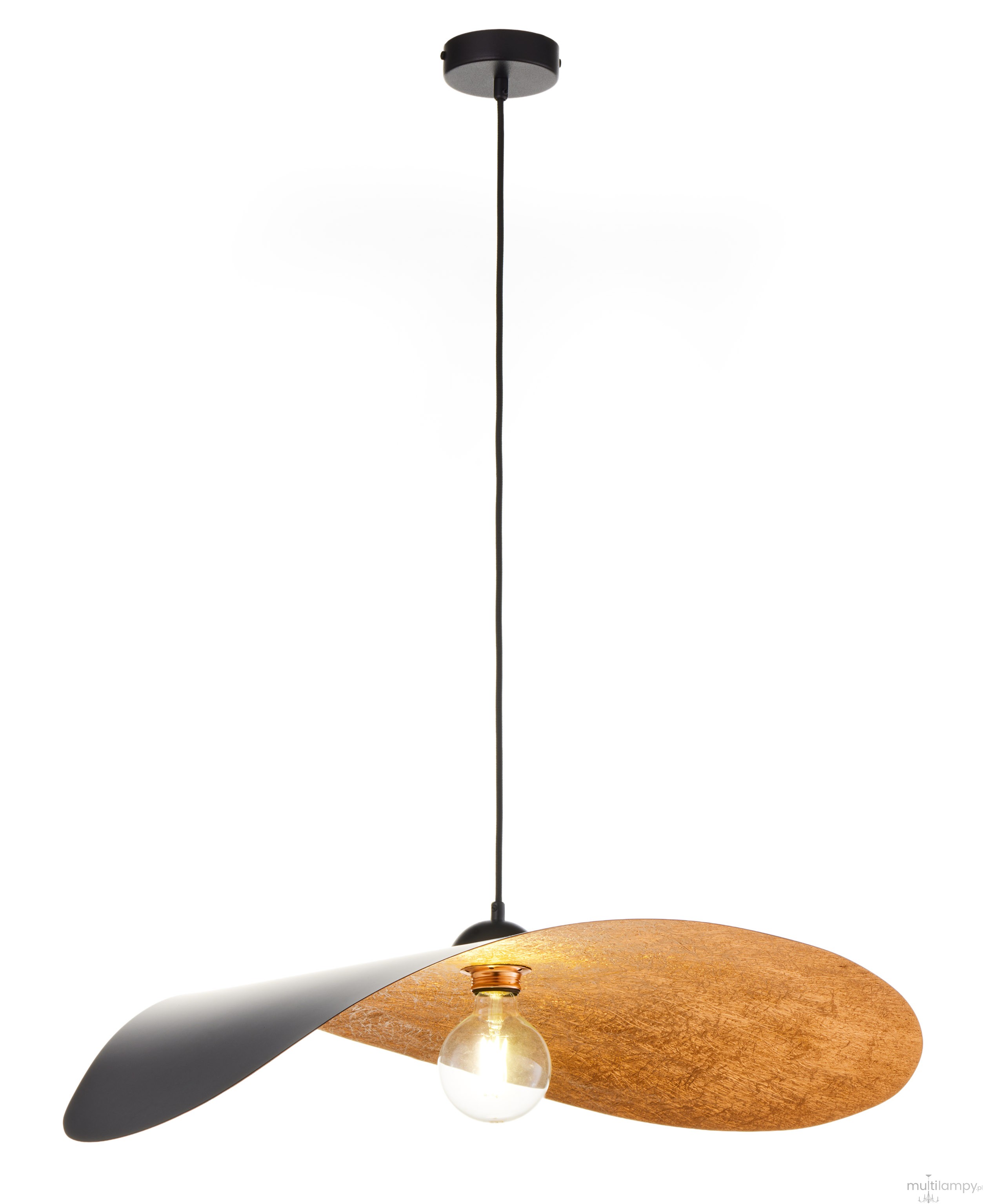 Leaf lampa wisząca 1xE27 czarna/miedź 41919