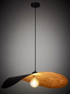 Leaf lampa wisząca 1xE27 czarna/miedź 41919