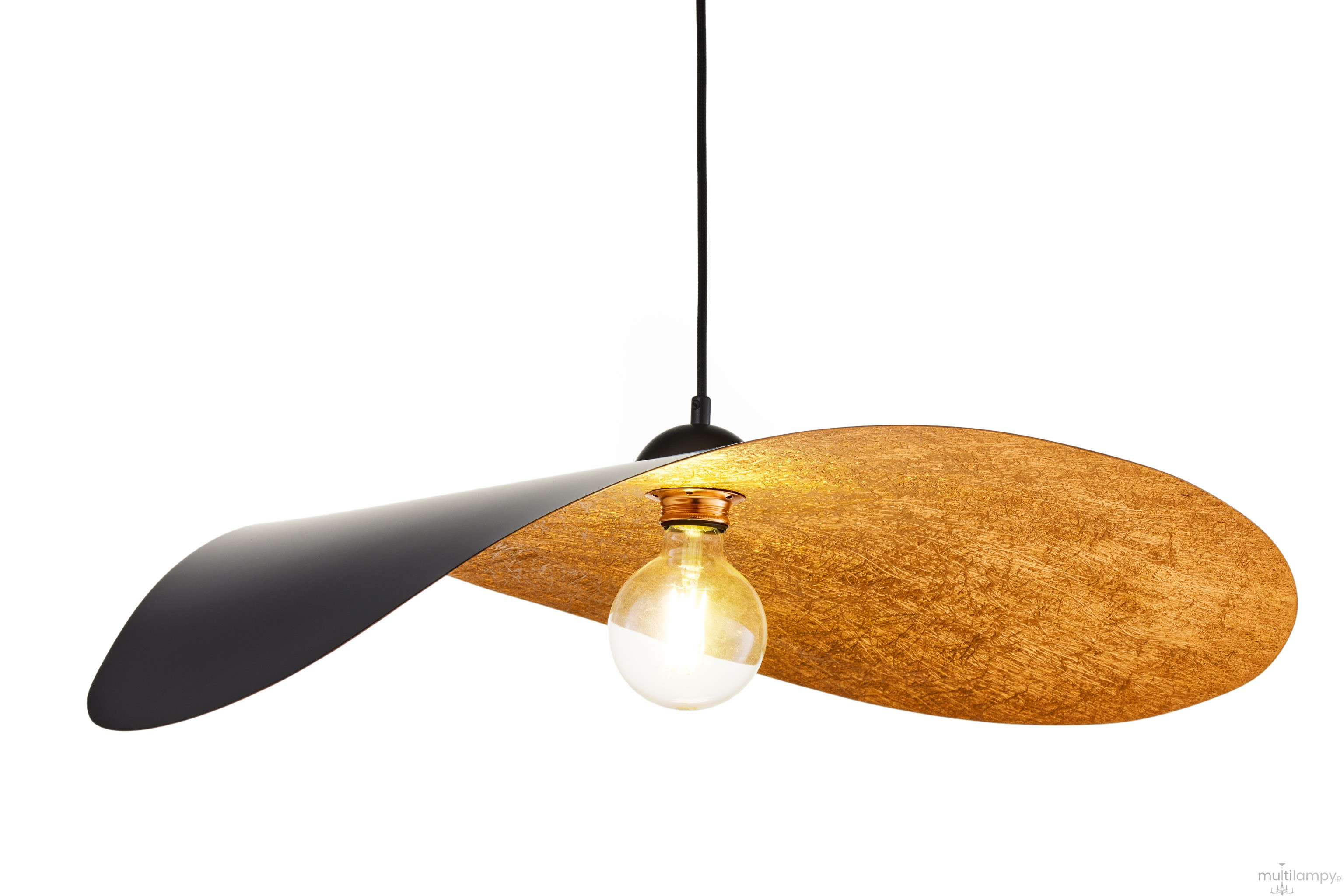 Leaf lampa wisząca 1xE27 czarna/miedź 41919